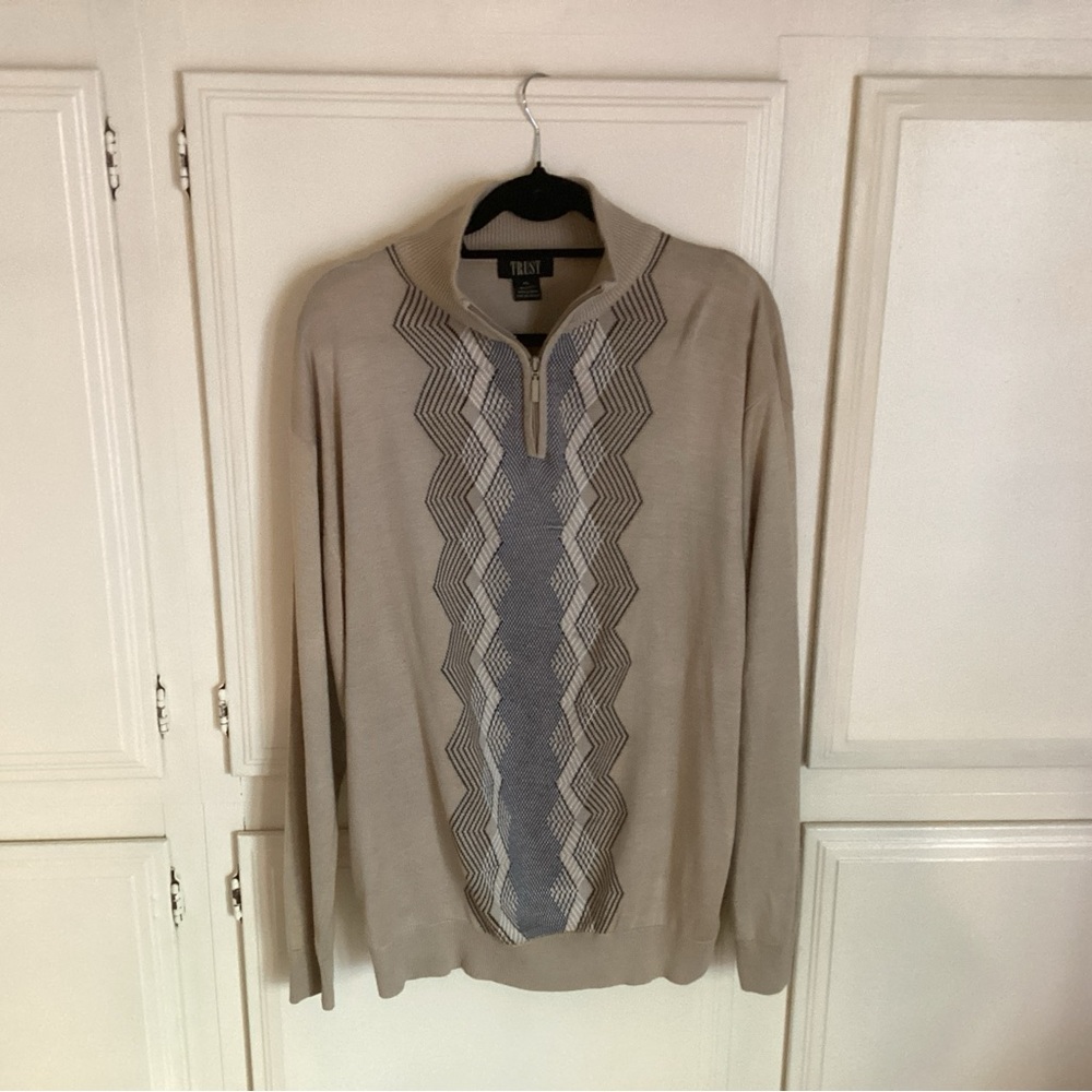 TRUST Argyle Pullover Tan & Black Cardigan Sweater Men’s XL